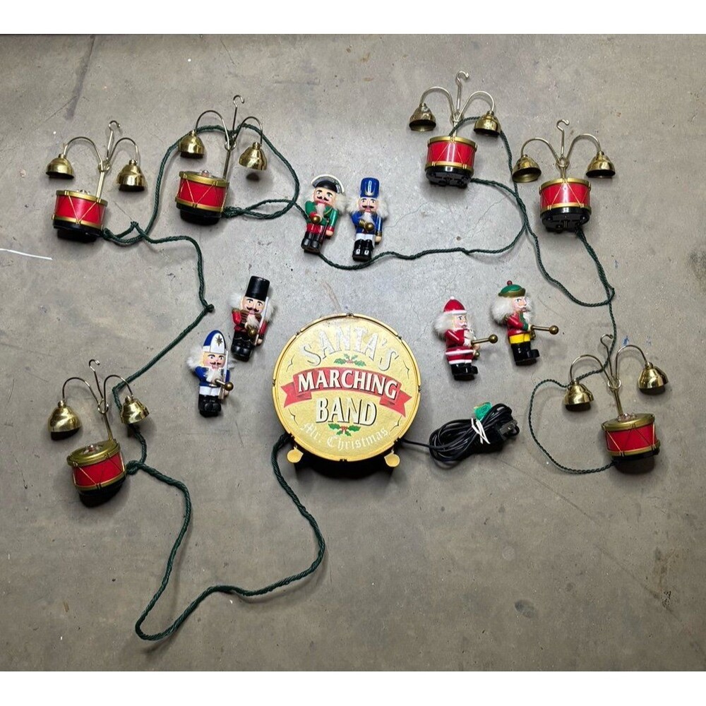 Mr Christmas Santas Marching Band Bells Animated Decoration Music Box works